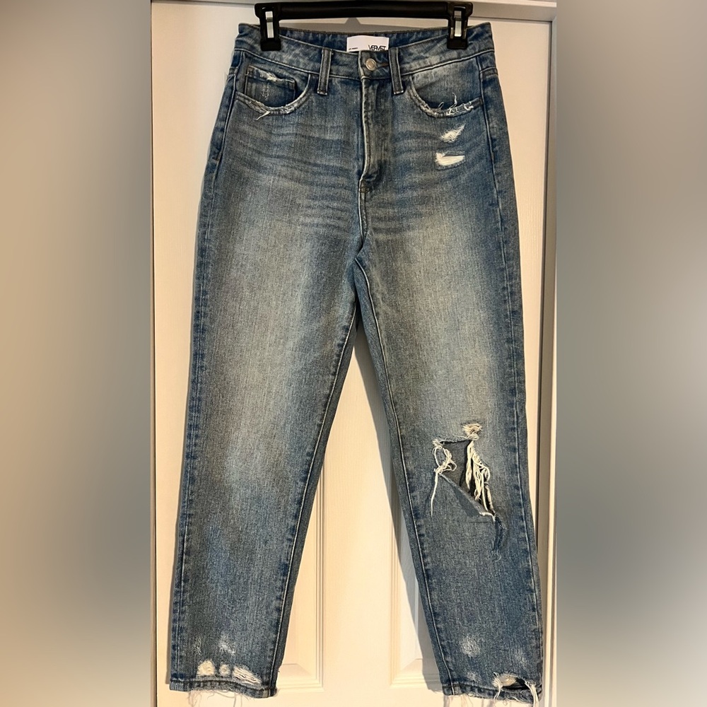 Vervet Light Blue 100% Cotton Distressed Jeans